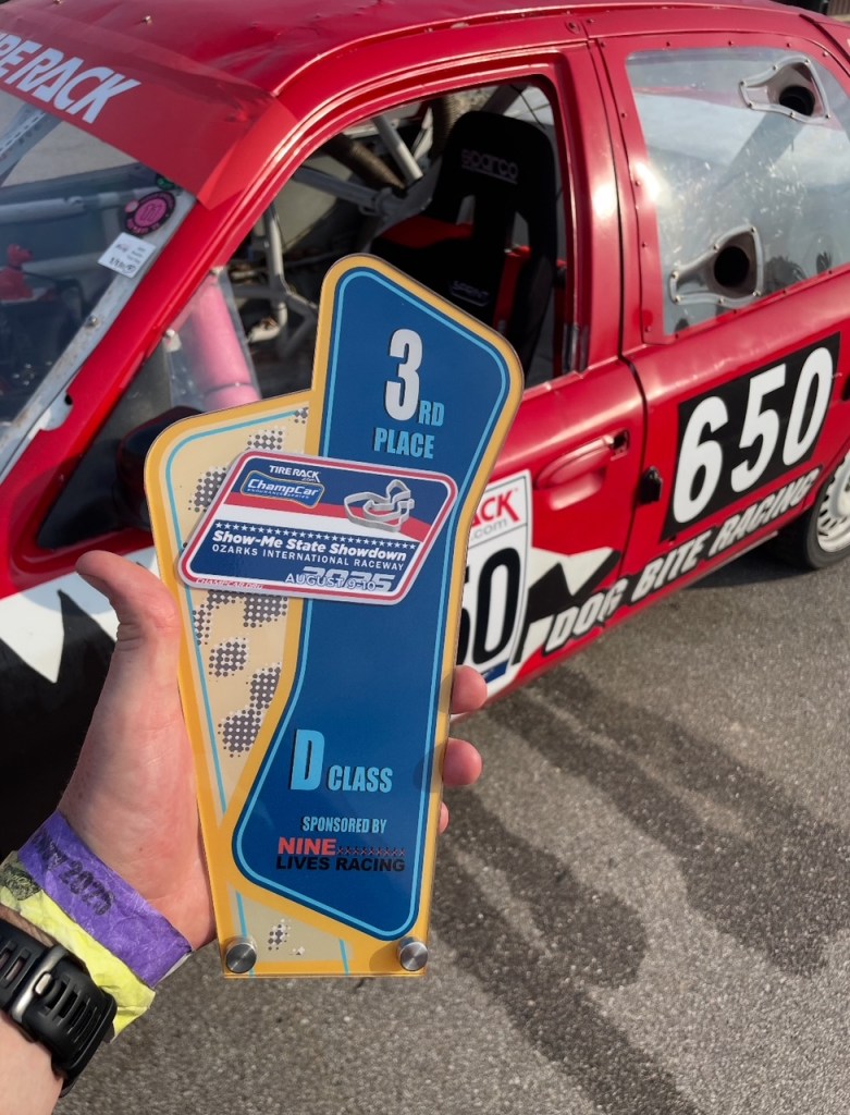 3rd place in D Class, ChampCar Show-Me State Showdown, Ozarks International Raceway, 2025